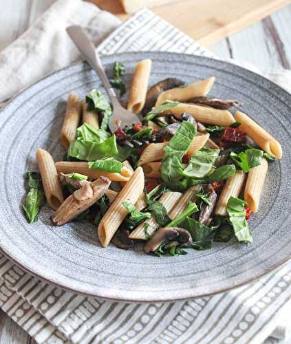 Pasta and Spinach with Musrhooms