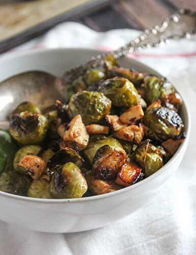 Savory Balsamic Roasted Brussels Sprouts with Apples
