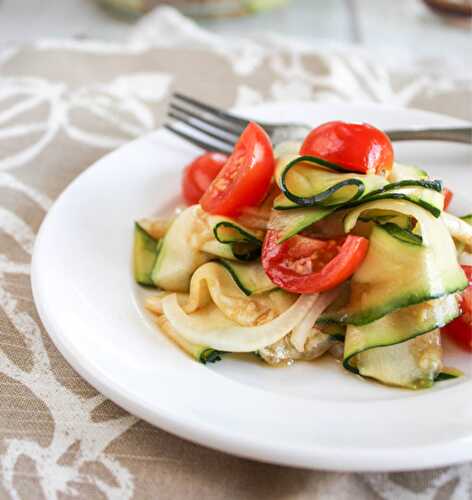 Zucchini Ribbon Salad with Cherry Tomatoes - Easy Vegetarian Salad