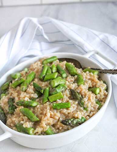 Instant Pot Asparagus Risotto (made with brown rice)