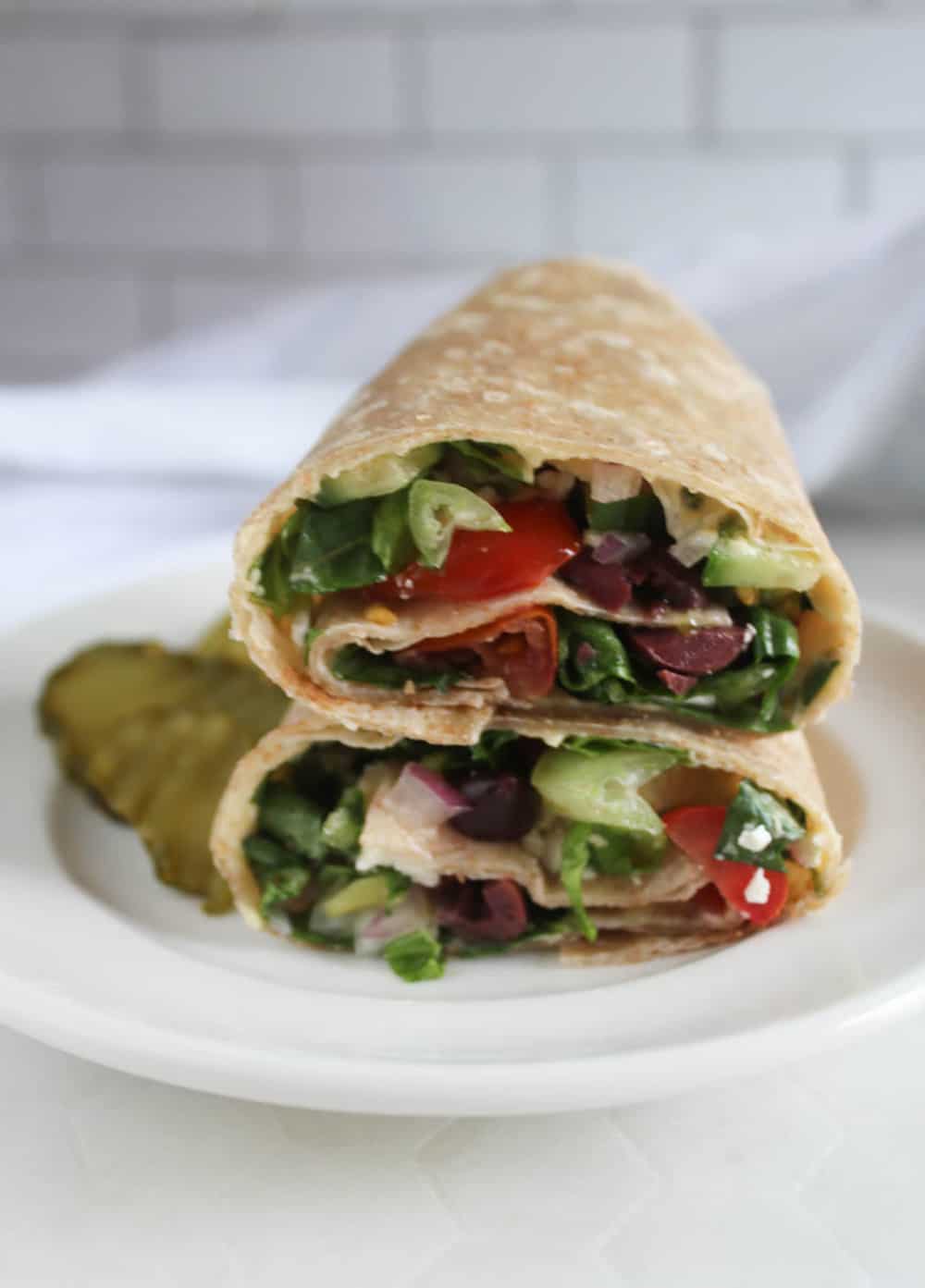 Mediterranean Vegetable Hummus Wrap