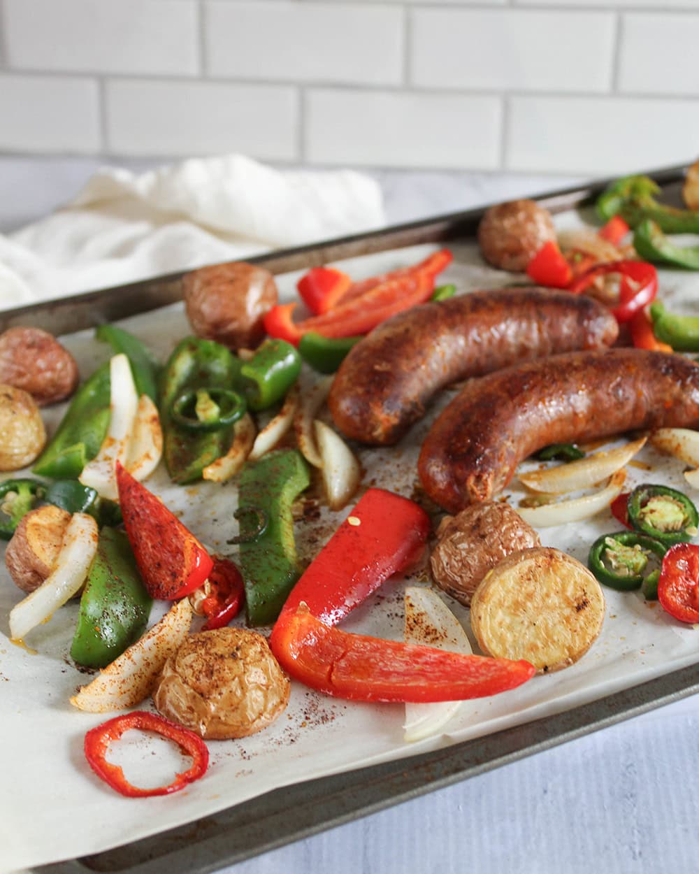 Sheet Pan Mexican Sausage and Peppers