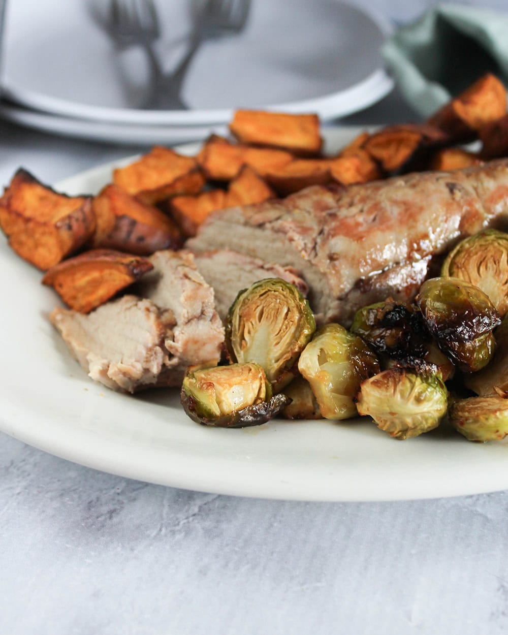 Sheet Pan Pork Tenderloin with Brussels Sprouts