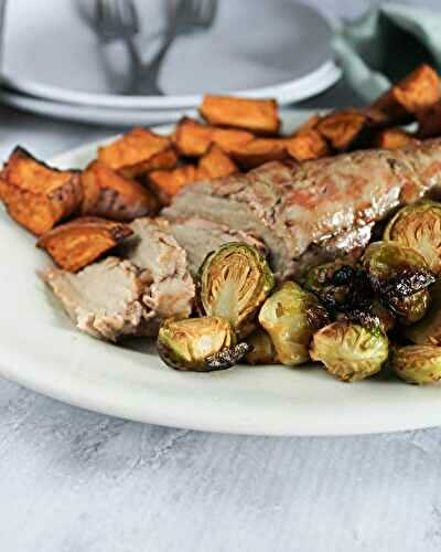 Sheet Pan Pork Tenderloin with Brussels Sprouts