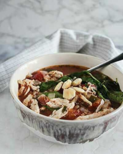 Chicken Farro Soup with Spinach