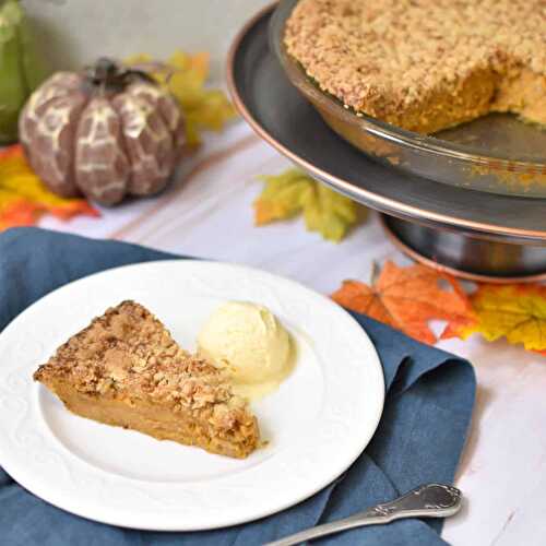 Crustless Pumpkin Pie (with streusel topping)