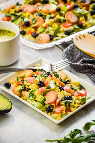 Zucchini Ribbon Salad with Lemon Pesto Vinaigrette (Vegan+GF)