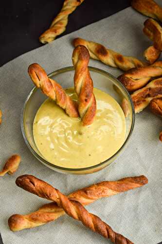 Sourdough Hard Pretzel Twists & "Honey" Mustard Onion Dip