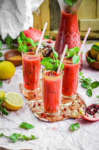 Watermelon, Pomegranate, & Mint Slushies