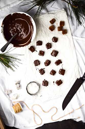 Edible Gifting Week #1: Chocolate Dipped Salted Caramels (Corn Syrup Free)
