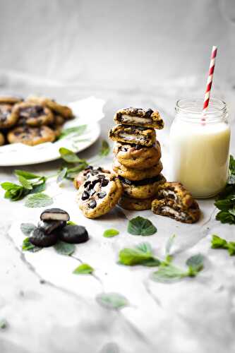Peppermint Patty Stuffed Chocolate Chip Cookies