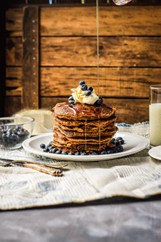 Whole Wheat Blueberry Pancakes