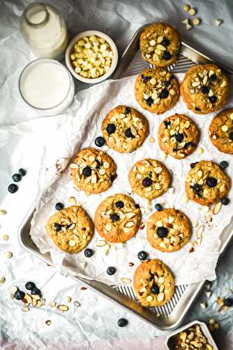 Blueberry White Chocolate Almond Oatmeal Cookies