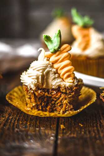 Healthy Carrot Cake Cupcakes + Coconut Frosting (Vegan+GF)