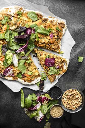 Sweet Hot Sesame Mustard Veggie Pizza