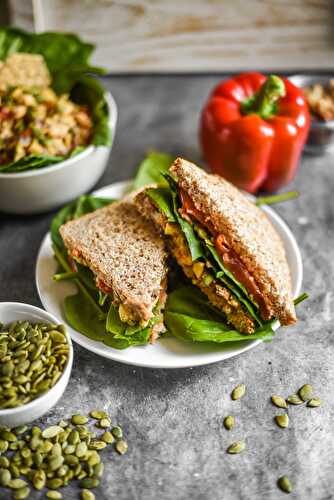 Crunchy Pinto Bean Salad Sandwich (Vegan+GF)