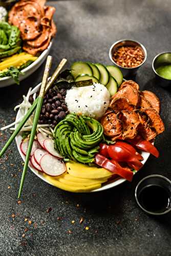 Deconstructed Veggie Roll Sushi Bowls