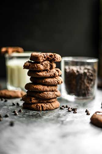 Double Chocolate Chip Almond Flour Cookies (V+GF)