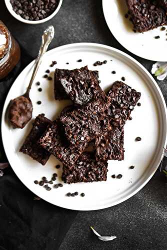 Fudgy Sweet Potato Nutella Brownies (V+GF)