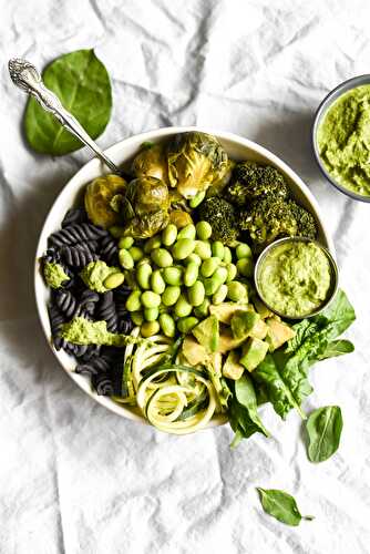 Green Goddess Nourish Bowls + Tahini Pesto (Vegan+GF)