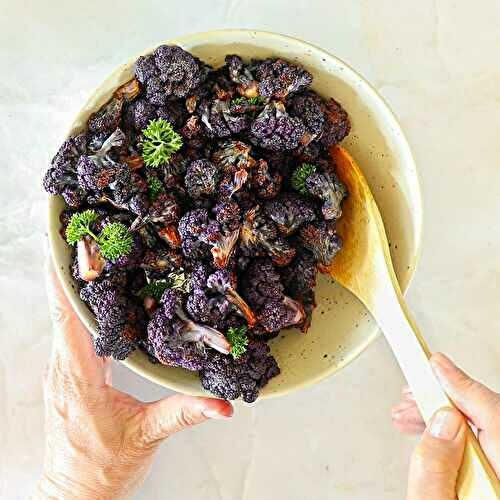 Oven Roasted Purple Cauliflower