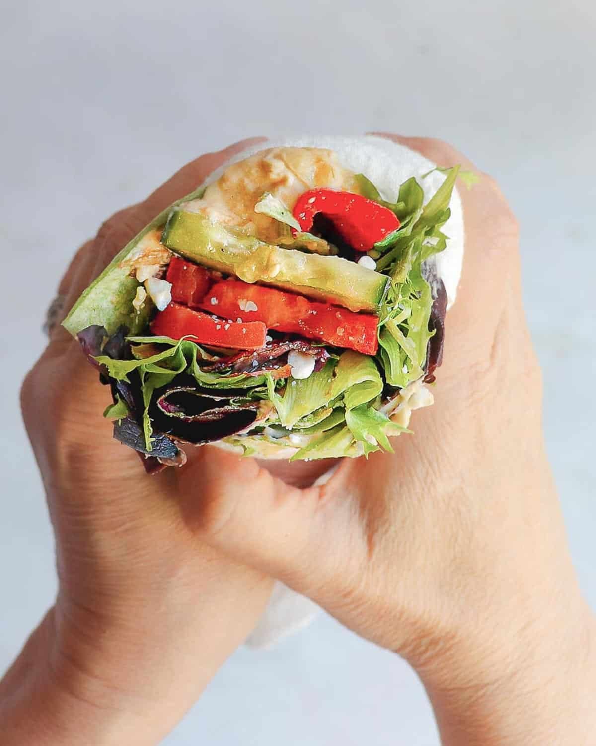 Mediterranean Veggie Wrap Sandwich Recipe