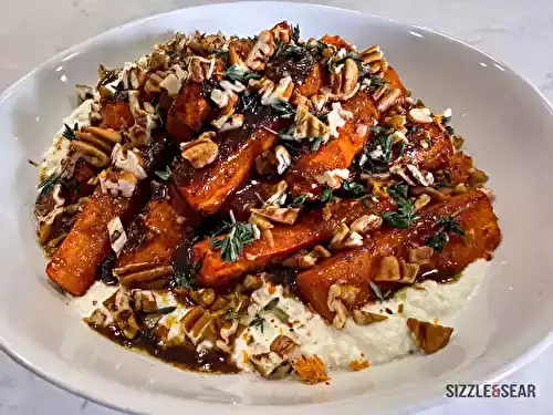Maple-Miso Brown Butter Carrots with Whipped Ricotta & Toasted Pecans