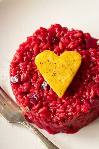 Vegan beetroot risotto
