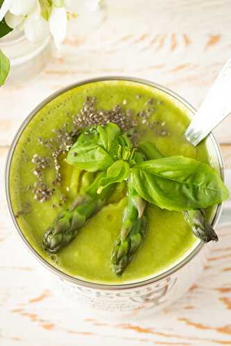 Chilled Asparagus Soup with Avocado and Basil