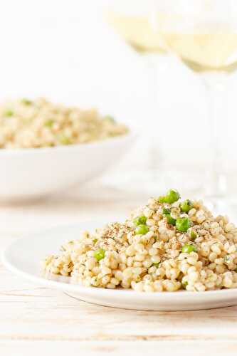 Za'atar Israeli Couscous with Sweet Peas