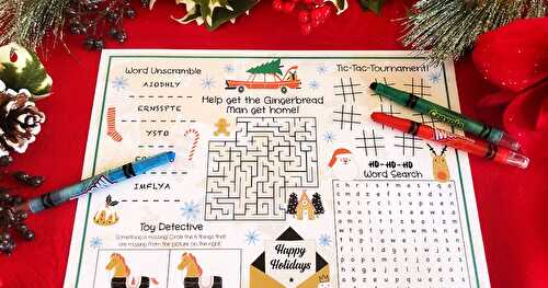 Christmas Games Placemat for Your Kids' Table {Free Printable!}