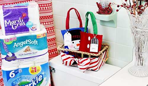 Creative Holiday Bathroom Decor + Overnight Guest Toiletry Bags!