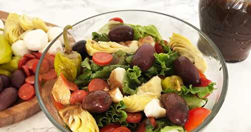 Delicious Antipasto Salad with an Easy Balsamic Vinaigrette!