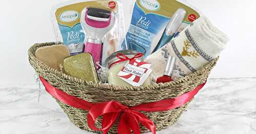 Give a Mani/Pedi Gift Basket! {with DIY Peppermint Foot Balm & Printable Tags}