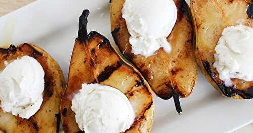Grilled Honey Pear Ice Cream Boats: A Fresh Tailgating Dessert! {+ Win $50 to Save-A-Lot!}