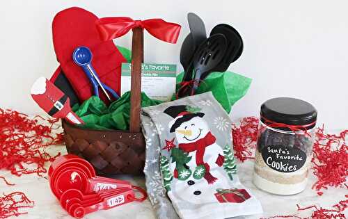 Holiday Hostess Baking Gift Basket + Dark Chocolate Cranberry Oatmeal Cookie Mix