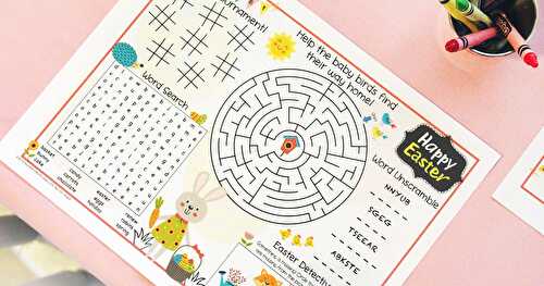 Printable Easter Game Placemats for Your Kids' Table!