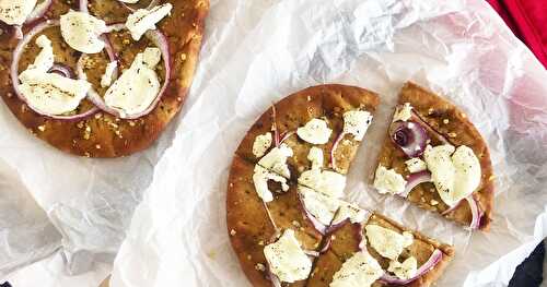 Quick & Easy Goat Cheese & Red Onion Mini Pizzas