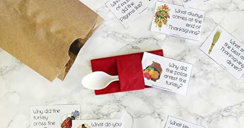 Thanksgiving Lunchbox Note Jokes {Free Printable}