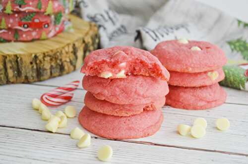 Red Sugar Cookies with White Chocolate Chips
