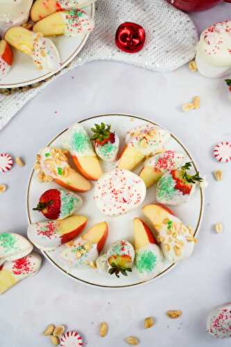 Holiday White Chocolate Covered Fruit Platter