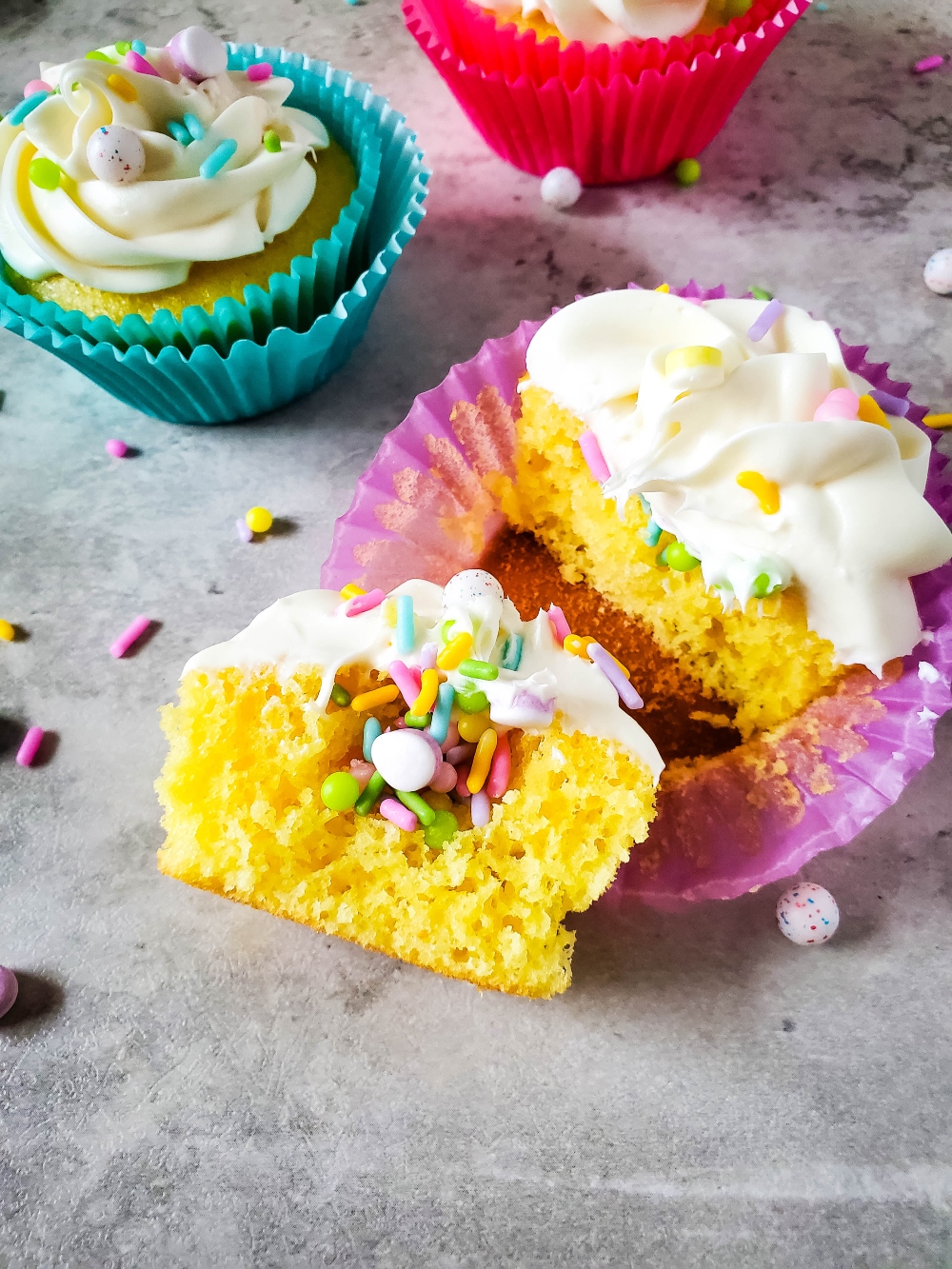 Celebration Sprinkle Surprise Cupcakes