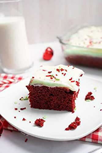 Red Velvet Christmas Poke Cake
