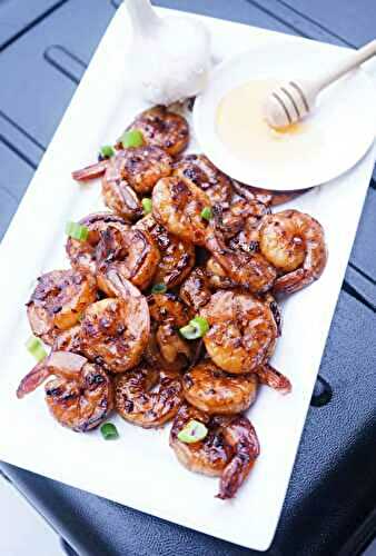 Hot Honey Garlic Shrimp on the Blackstone