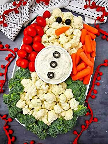 Adorable Snowman Vegetable Platter
