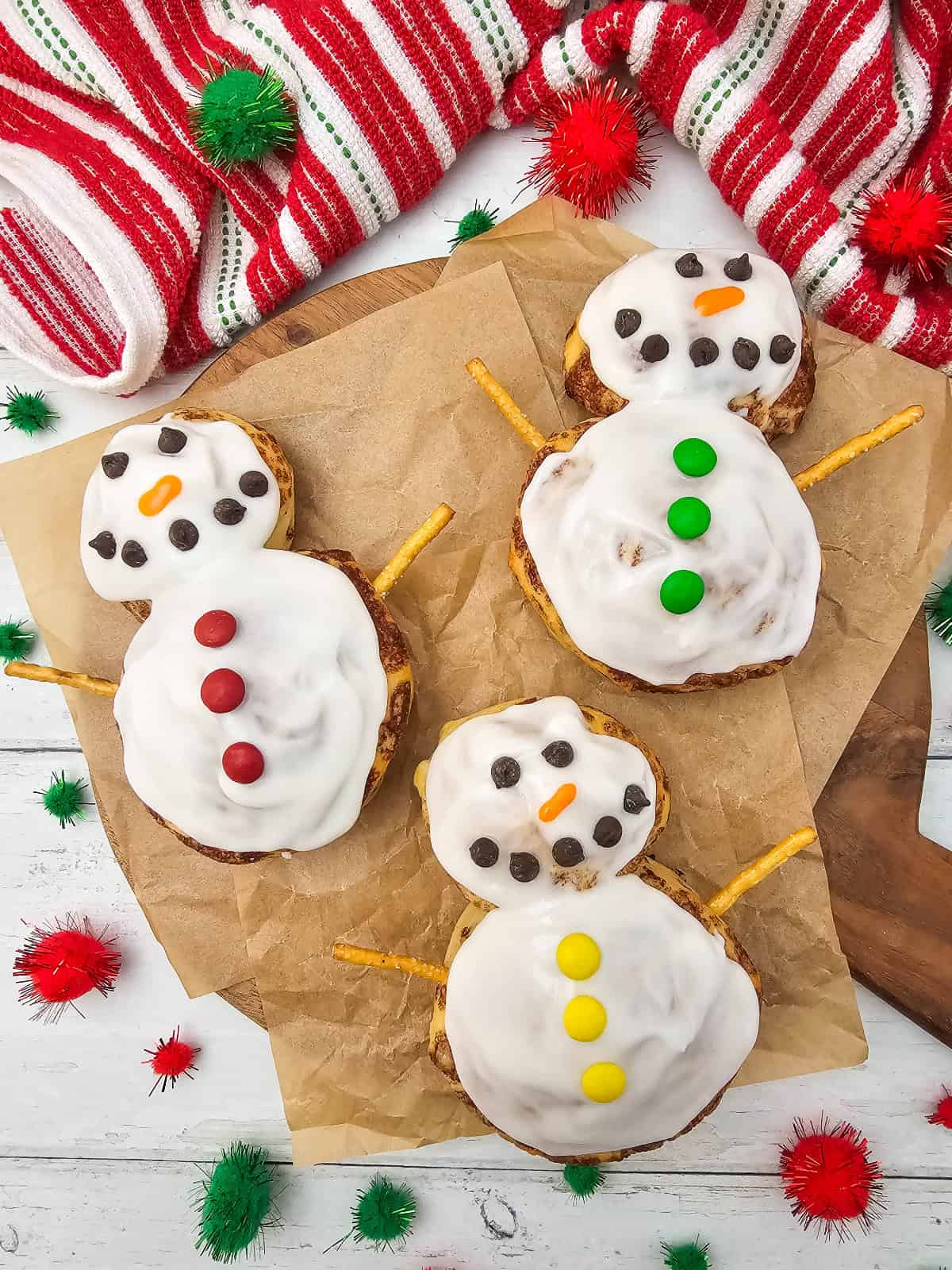 Cute Snowman Cinnamon Rolls