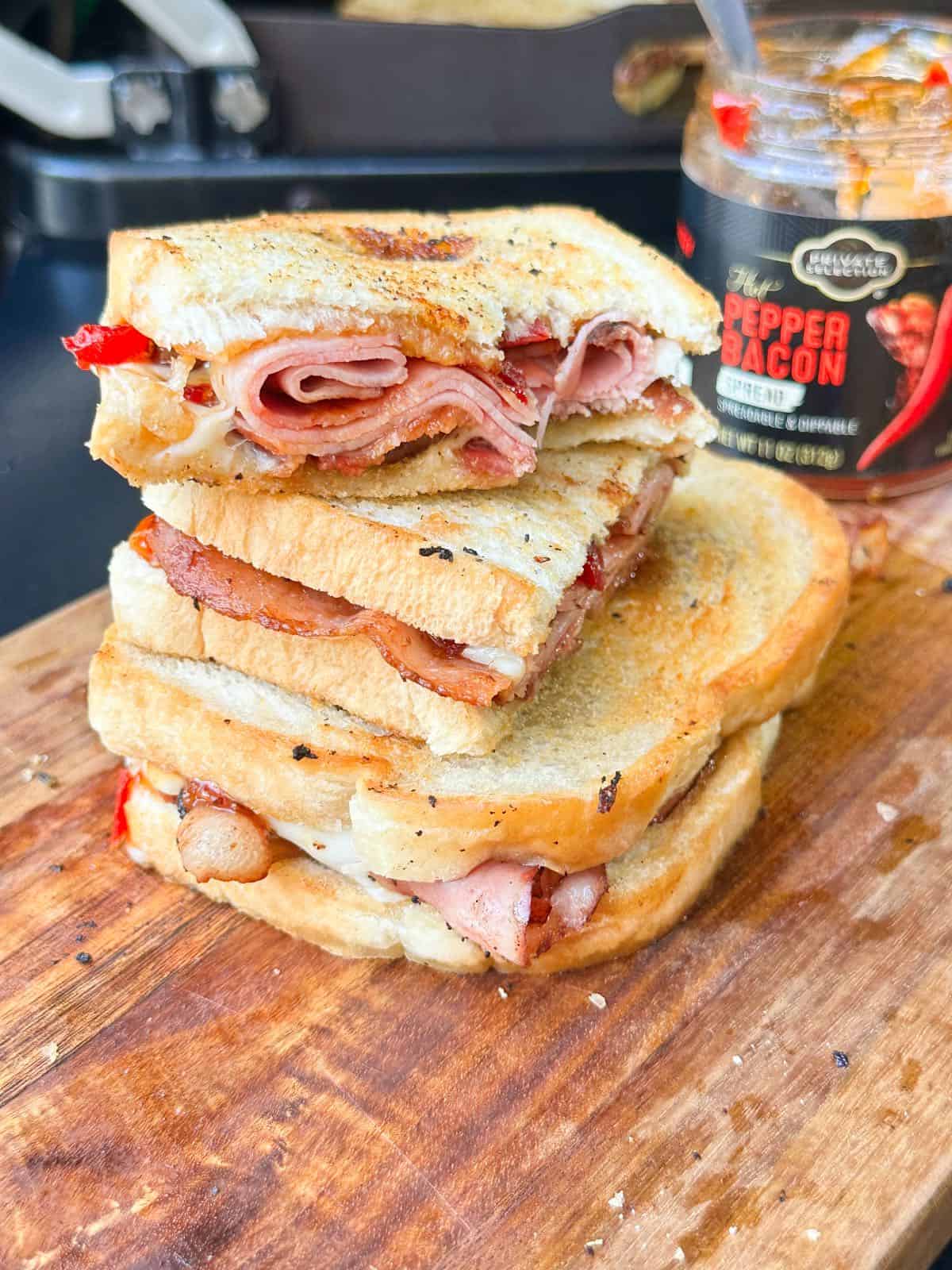 Bacon Jam Ham Sandwiches (Blackstone or Stove top)