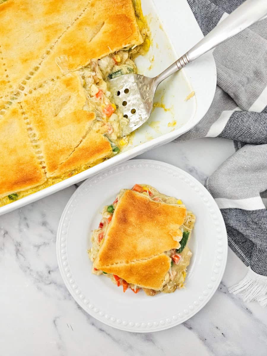 Chicken Pot Pie Casserole with Crescent Rolls