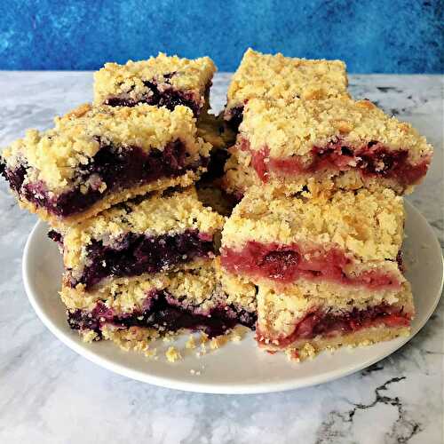 Red White and Blueberry Crumble Bars