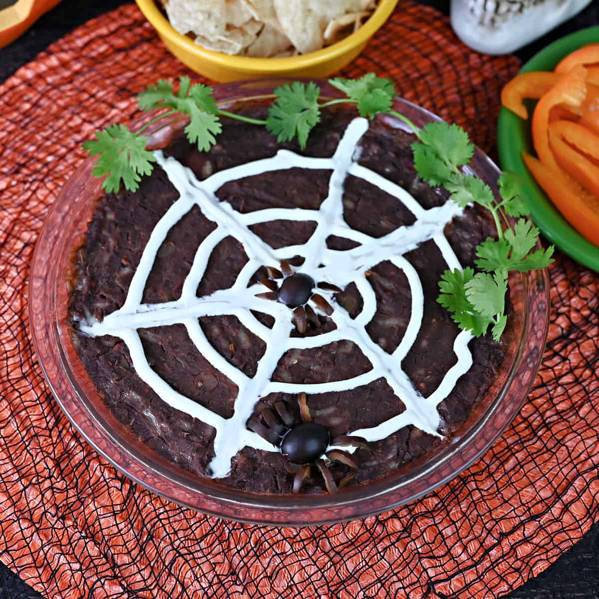 Spider Web Black Bean Dip